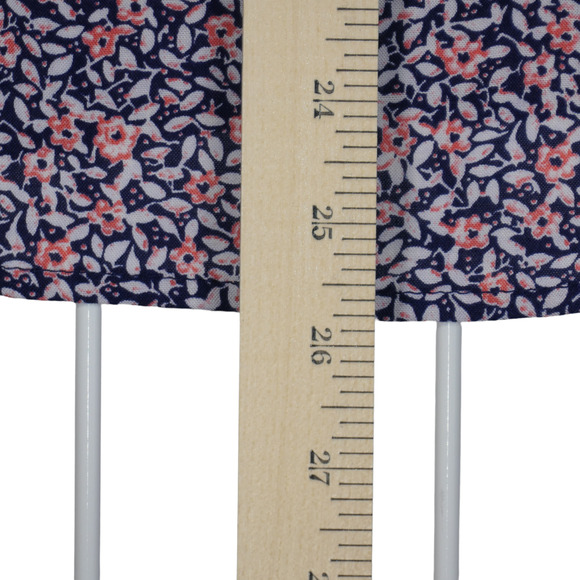 Rose and Thyme Floral Blouse Women Medium Blue Multi V Neck Tie Sleeve Top - Picture 7 of 8